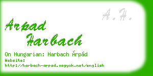 arpad harbach business card